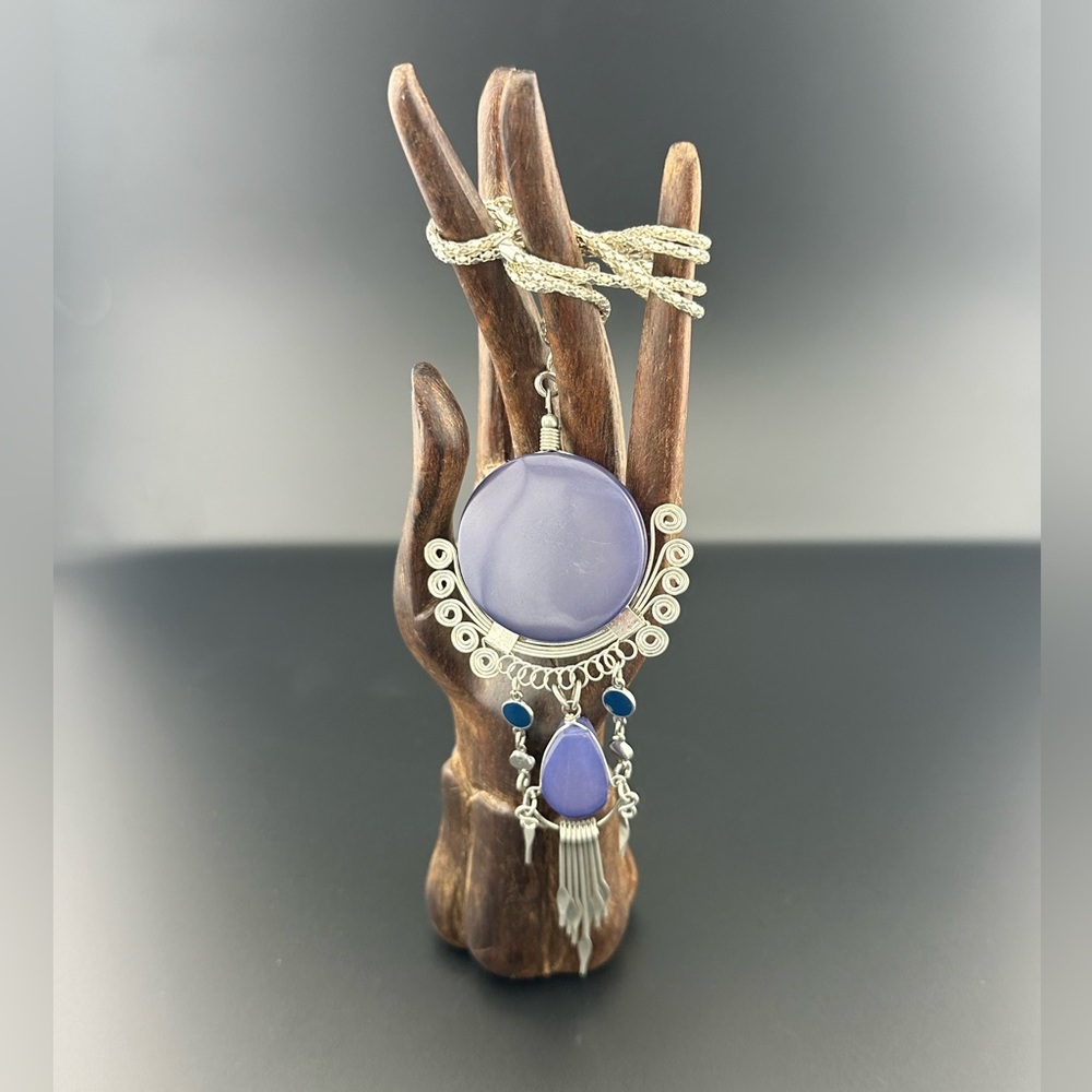 Handmade Silver Filagree Necklace with Silver Chain